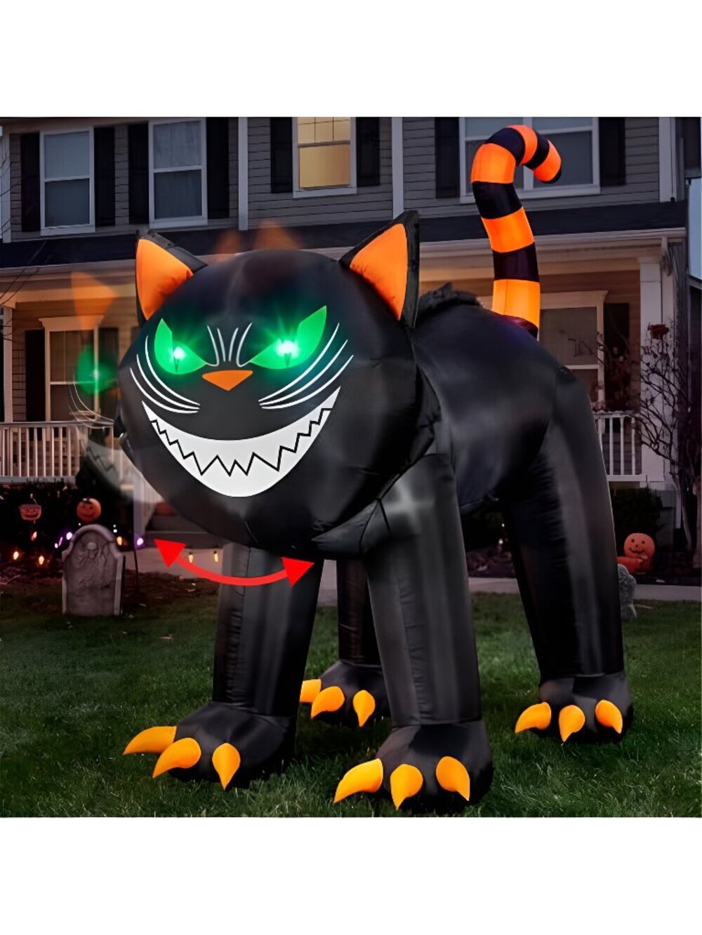 7 ft Halloween Inflatables Outdoor Decoration, Blow Up Black Cat